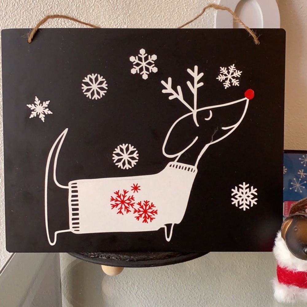 Dachshund Christmas sign
